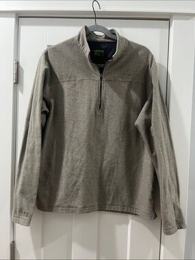 Koppen Men's Half-Zip Fleece Pullover in Taupe Large